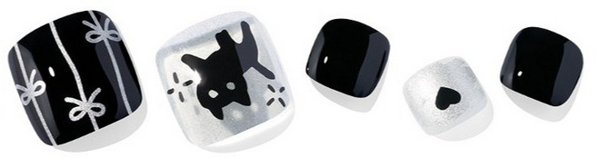 오호라 P 점핑냥 페디팁 세트, 2세트, 블랙