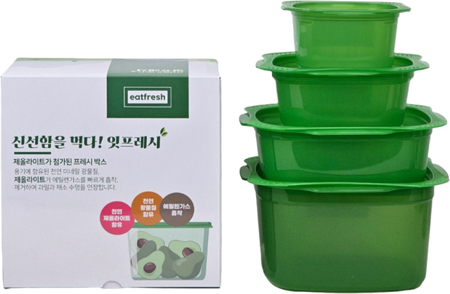 잇프레시 프레시박스 베스트 4종세트(300ml x 1 500ml x 1 900ml x 1 1600ml x1), 1개