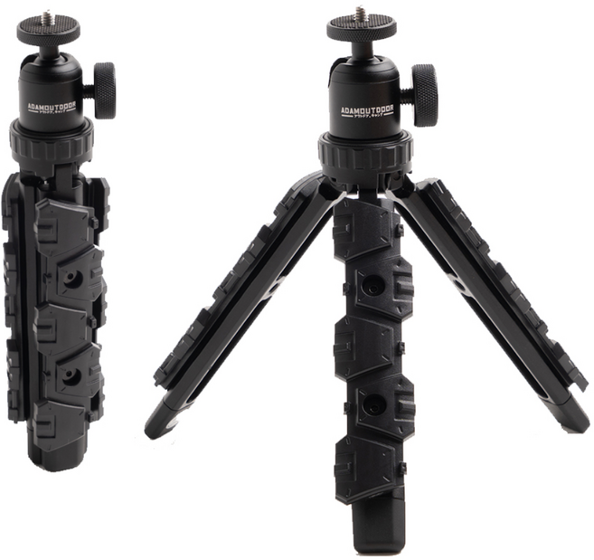 아담아웃도어 밀리터리 스탠드 삼각대+볼헤드+교체파츠2개+파우치 구성 랜턴스탠드 랜턴거치대 조명거치대 미니삼각대, 1개, 블랙
