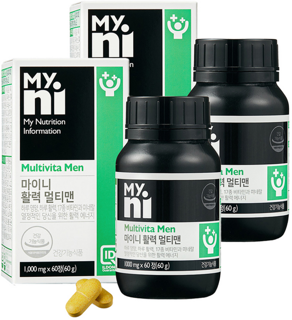 Myni 男性活力補充錠 60g, 60顆, 2罐