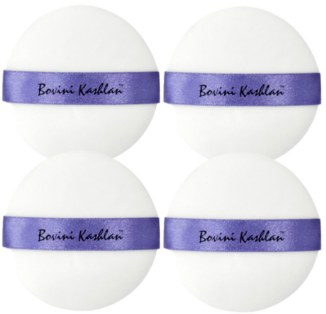 [국내생산] 대형 보비니 보송보송 유분제로 극세사 파우더 퍼프, 4개