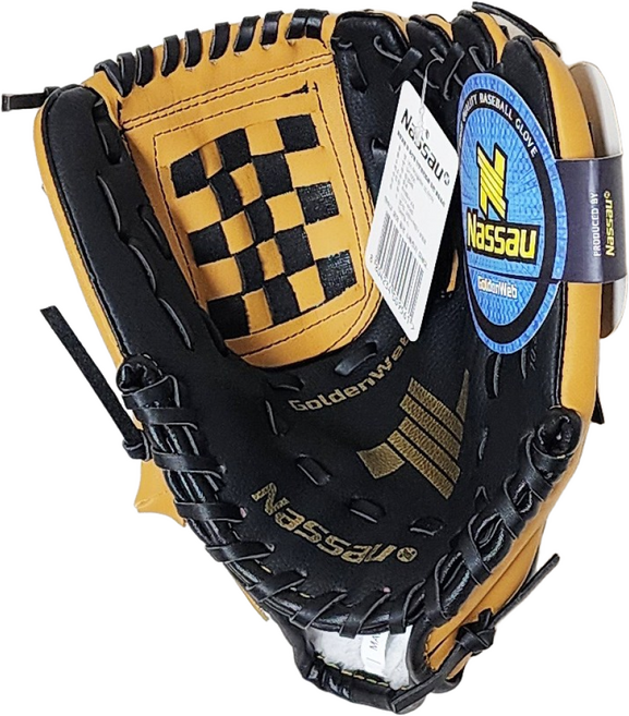 낫소 야구글러브 우투용 아동용 성인용, 브라운+블랙, 1개