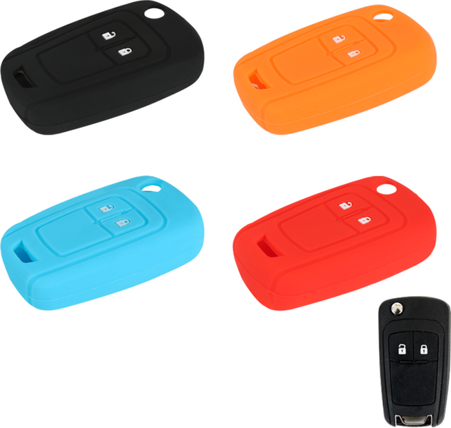 리미트 1+1 쉐보레 2버튼 폴딩키 올란도 크루즈5 아베오 트랙스 더넥스트스파크 스마트 키 실리콘 케이스, 레드+스카이블루