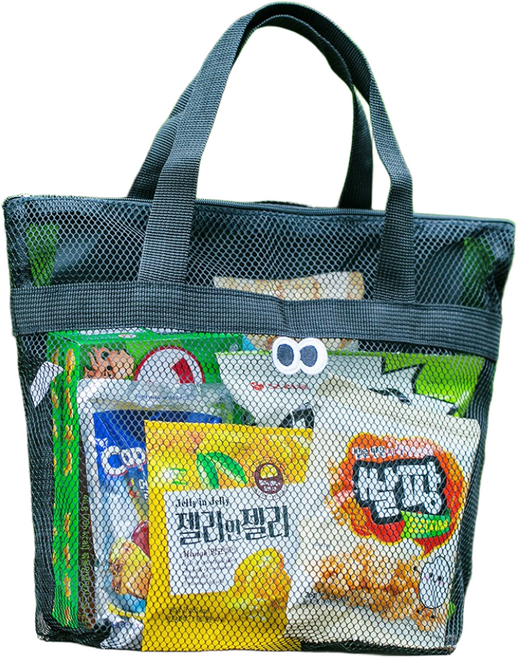 여름 소풍 물놀이 수영장 썸머 비치백 카프리썬 간식 6종 과자 간식 선물세트 학교 어린이집 유치원 단체 교회 생일답례, 1세트, 블랙