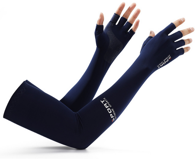 마리수 손등 쿨토시 손가락 낚시 팔토시 여름 자외선차단, 네이비, 1개