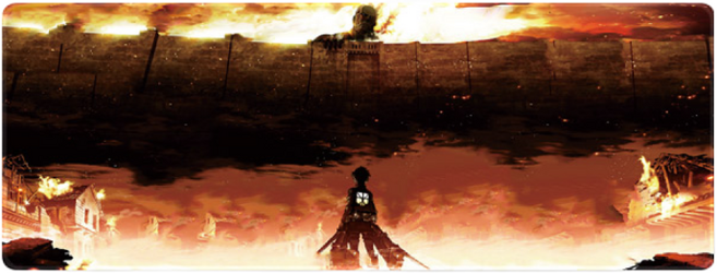 진격의거인 애니 가챠 마우스장패드 L 2XL 데스크매트, 03 진격의거인 L(800x300x4mm)