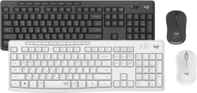 [파이브온] 로지텍 무선 키보드 마우스 세트 MK295 블랙 화이트