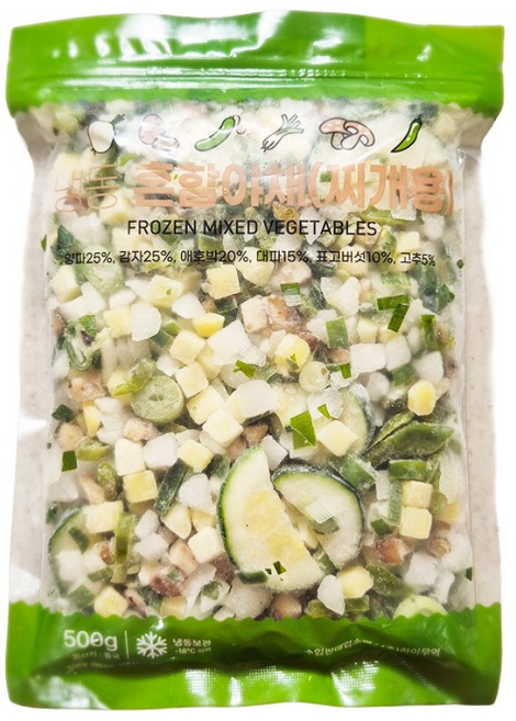 [굿챈스] 찌개용 혼합야채 6종 채소믹스 벌크, 10개, 500g