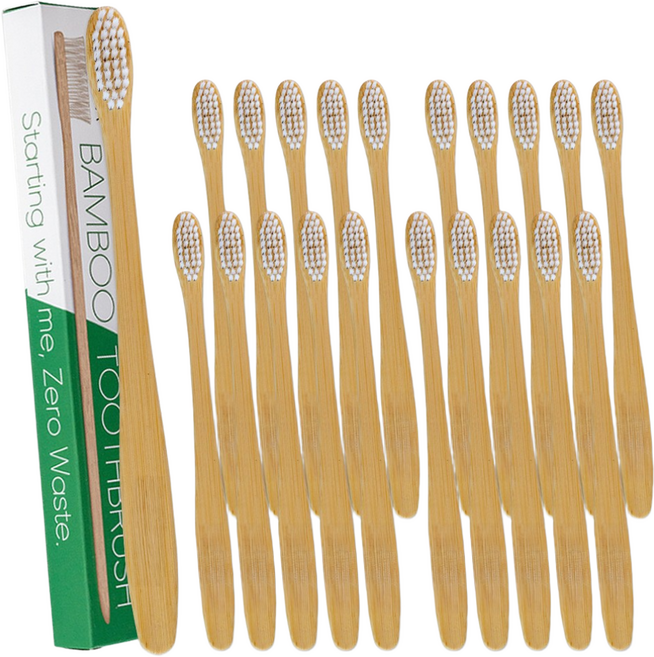 호구다 제로웨이스트 대나무 칫솔, 20개, 1개입