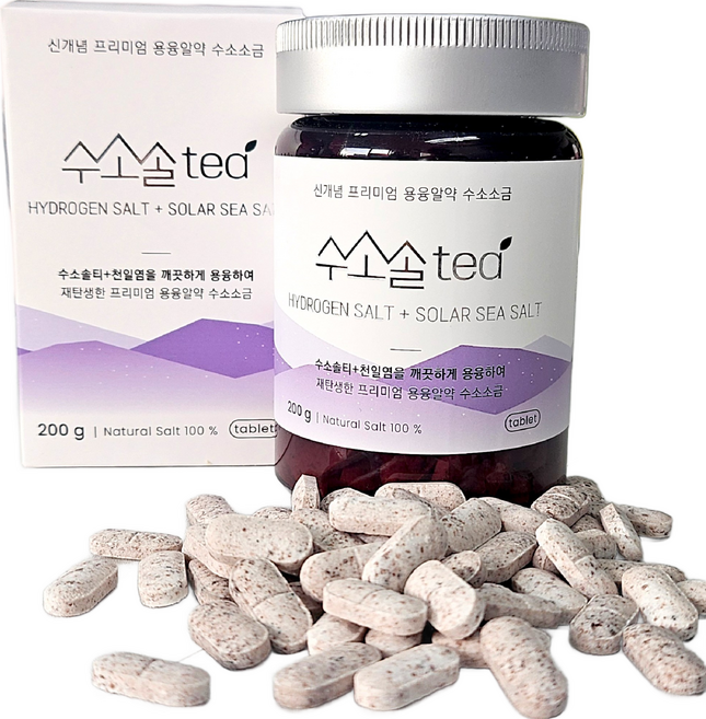 깨끗한 프리미엄 용융 알약형 미네랄 소금 히말라야 천일염 솔트, 1개, 200g