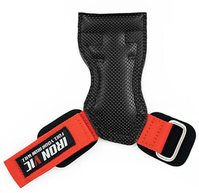 아이언빅 헬스 스트랩 퀵그립 데드리프트 리프팅 랫풀다운 덤벨 원암 턱걸이 풀업, 레드, 1개