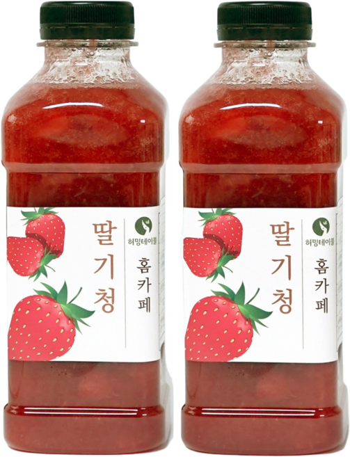 딸기폭탄 수제 딸기청 홈카페 허밍테이블 (국내산), 530g, 2개, 1개입