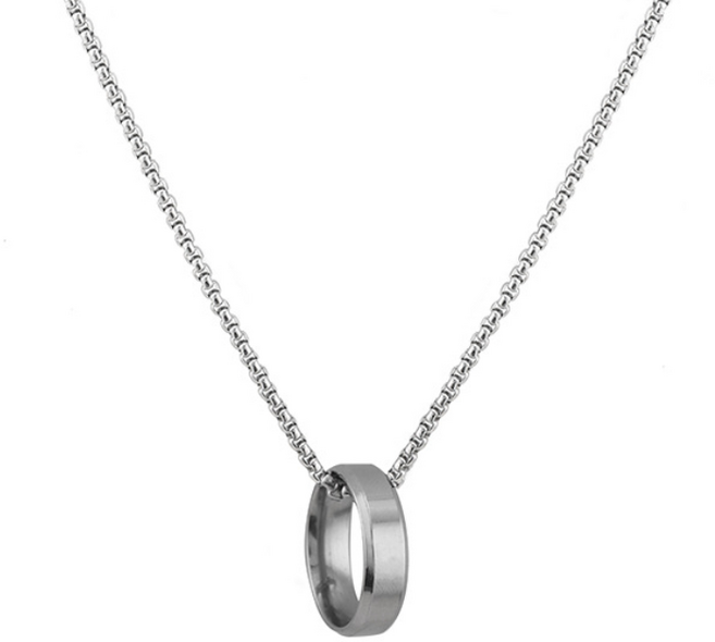 티와이 알러지없는 티타늄스틸 연애인 커플 펜던트 반지 목걸이