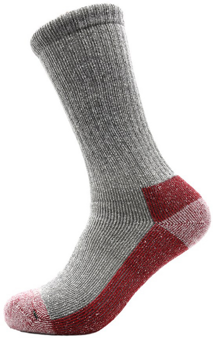 dasama 메리노울 아웃도어 풀 쿠션 헤비크루 울양말, 레드