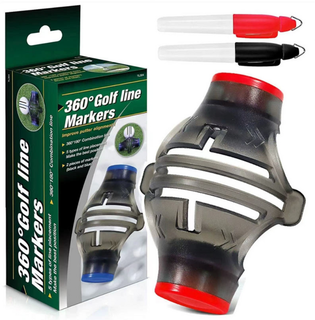 코디로 더이상은 3퍼터 필요없는 360도 회전 퍼팅 볼라이너+펜, 레드, 1개