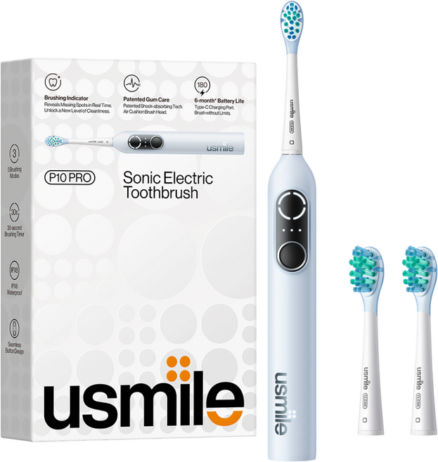 유스마일 AI 스마트링 클린케어 음파 전동칫솔 P10 PRO, 1개, 블루, P10PRO