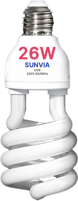 SUNVIA UVB램프 26W 게코 도바뱀 거북이 파충류 램프, 5%(저UVB)