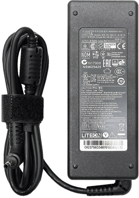 LG 정품 19V 4.74A 90W (4.0) 어댑터 15N530 15ND530 LG15N53 15UD480-K 15UG480-K 전용 충전기, 어댑터+케이블, 1개