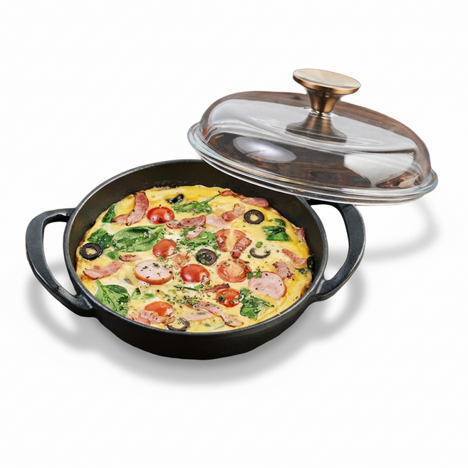 베카 시즈닝 무쇠 알라딘팟 (유리뚜껑포함), 18cm, 1개, 18cm