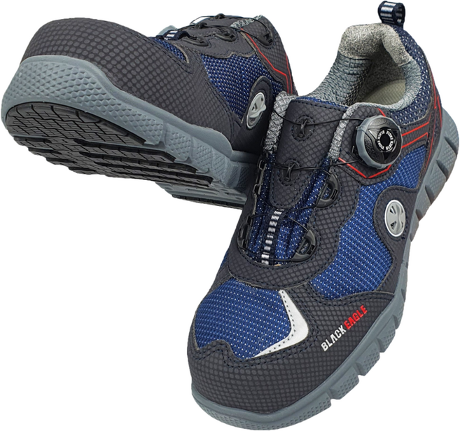 초 경량 논슬립 여름 안전화 VC-37 발 볼 넓은 4인치 블랙이글 안전화