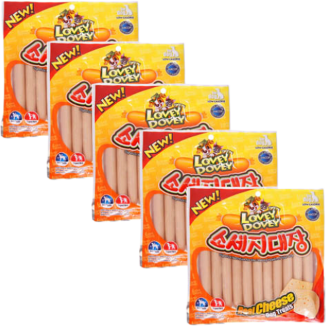 러비더비 강아지 소세지대장 간식, 치즈, 165g, 5개