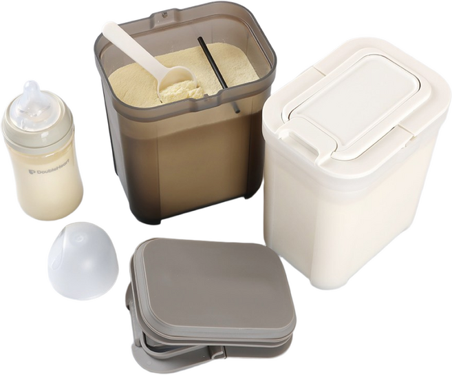 시노글라스 파우더 밀가루 분유 원터치 밀폐용기(전자레인지/식기세척기 사용가능/BPA FREE), 1개, 그레이, 1500ml