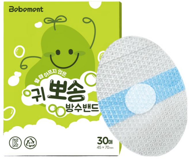 베베먼트 귀뽀송 귀 방수 스티커 필름 테이프 무통증 흡수면패드, 30개, 본품
