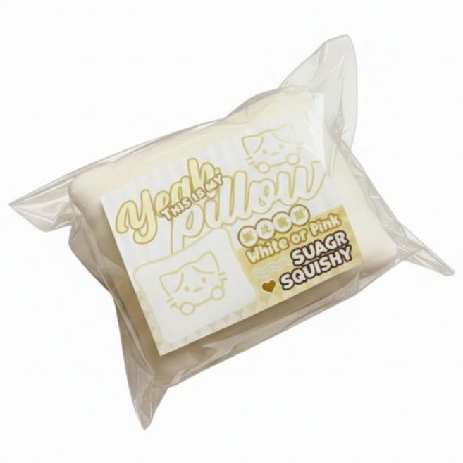 위디키 고양이 쿠션 스퀴시 촉감 발달 스펀지 놀이 스트레스 해소, 옐로우, 1개