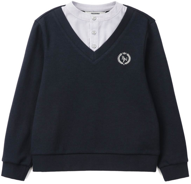 레노마키즈 주니어 남아 헨리넥 카라 레이어드 맨투맨 키즈 아동 티 신학기 입학 키즈 초등 티셔츠 r2611t105