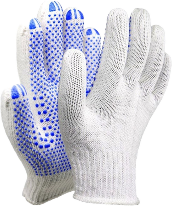 신정글러브 SJG 클로버 면 도트 표백 점박이 작업용 장갑 목장갑, 30개, 혼합색상