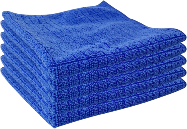 크린핏 바둑 극세사 행주 30 x 40 cm, 파랑, 5개