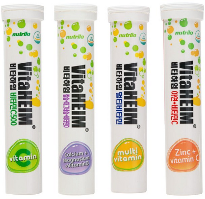 VitaHEIM 비타하임 C500+아연+멀티+칼마디, 4개, 20정