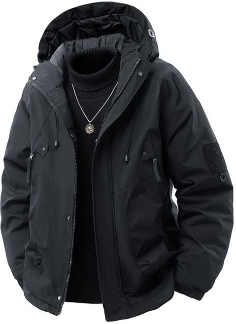 타임퓨어 그래핀 발열 남자 겨울 후드 방풍 패딩 점퍼 아웃도어 기모안감 바람막이 자켓 가볍고 따뜻한 숏패딩 역시즌 패딩 잠바