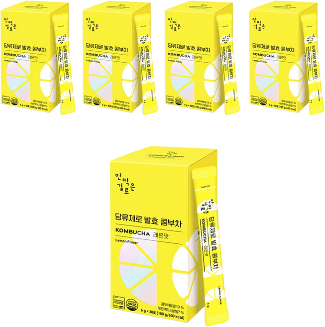 안먹은걸로 당류제로 발효 콤부차 레몬맛, 6g, 30개입, 5개