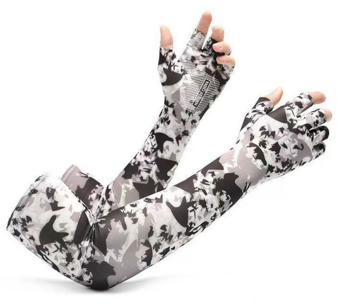 [블룸허브]아이스 냉감소재 반장갑 하프핑거 쿨토시 자외선차단 여름롱토시 /셋트구성 쿨토시+스포츠타월