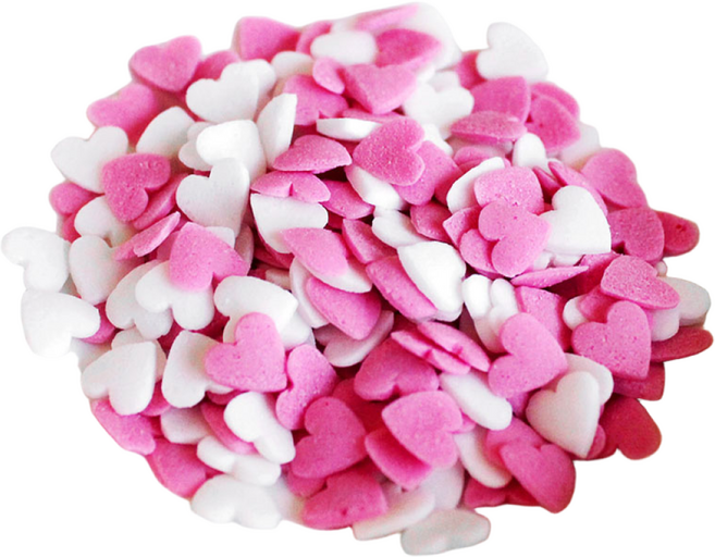 데코야 슈가스프링클 하트 핑크앤화이트 (하트모양/베이킹/토핑/재료), 하트 핑크앤화이트 300g, 300g, 1개