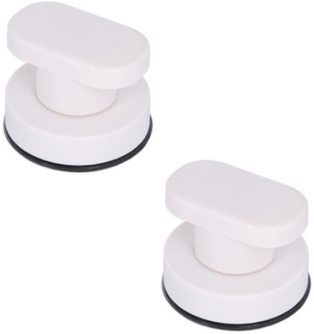 GUNU 강력진공 흡착식 도어 미닫이 싱글 손잡이 화이트, 2개