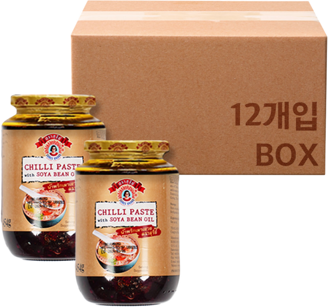 [한박스] 볶음 칠리페이스트 수리 454G X 12개입 / 수리 칠리페이스트 위드 소야 빈 오일, 12개