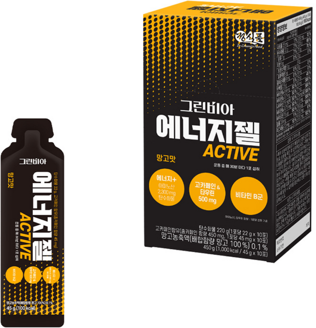 그린비아 에너지젤 액티브 망고맛, 1개, 450g