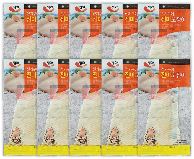 정화 전기구이진미오징어 55g x 10봉, 10개