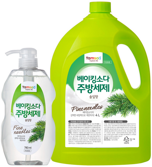 탐사 베이킹소다 주방세제 4L+780ml 세트, 4.78L, 1세트