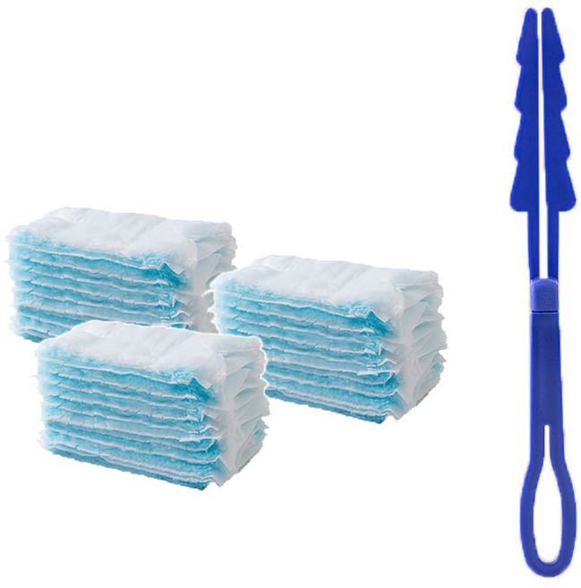 정전기 먼지털이 스틱+리필 30P 일회용 청소포, 1세트, 블루
