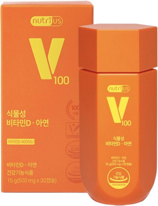 국내최초 100% 식물성 비타민D 아연 30캡슐, 15g, 1개