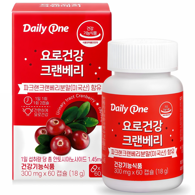 데일리원 요로건강 크랜베리, 60정, 1개