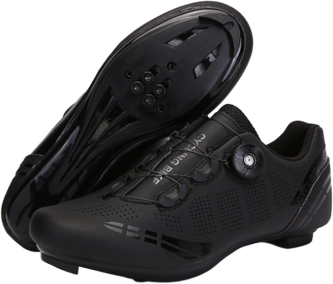 (당일배송)국내배송 HIT No.7 초경량 평페달 자전거신발 사이클 슈즈 로드 MTB S4, 로드 블랙, 40