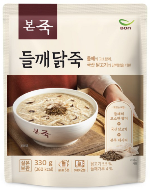 [본죽]들깨닭죽 330g 1팩, 1개