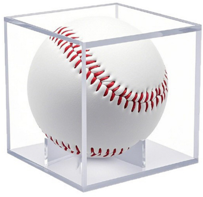 아크릴 야구공 케이스 고급 사인볼 보관함 전시용 큐브 박스, 2개, 투명