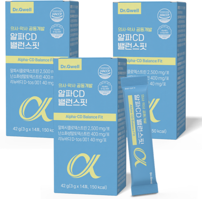 알파cd 분말 식약청인증 100% 알파씨디 알파시디 닥터지웰 밸런스핏 정품, 3박스, 42g