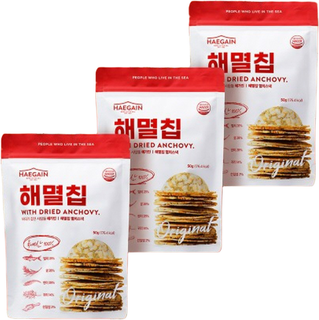 건강해!멸칩 세트(해멸칩), F, 3개, 50g