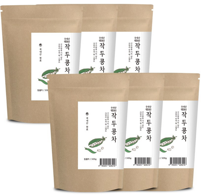 자연지애 저온 로스팅으로 껍질째 볶은 작두콩차 300g / 100% 국내산 작두콩, 1개입, 6개